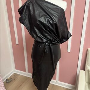 Fashion Nova Black One Shoulder Dress